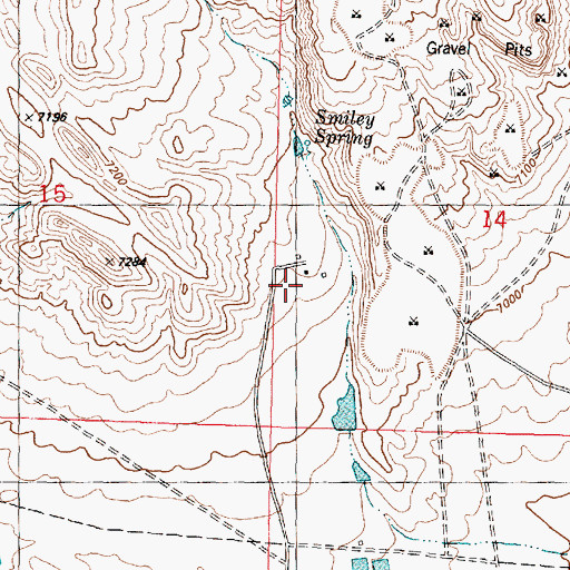 Topographic Map of B Bar B Ranch, WY