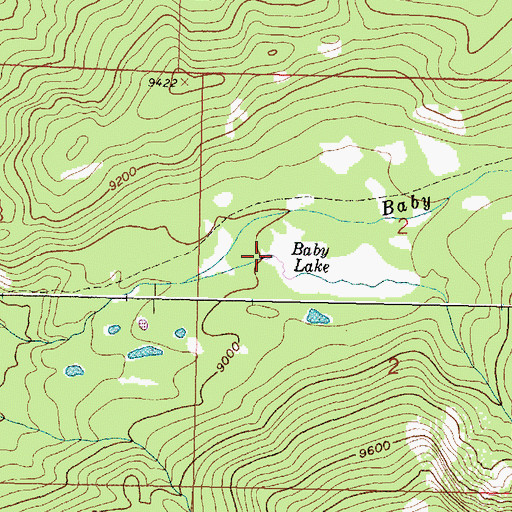 Topographic Map of Baby Lake, WY