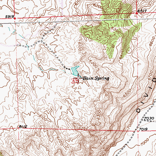 Topographic Map of Bain Spring, WY