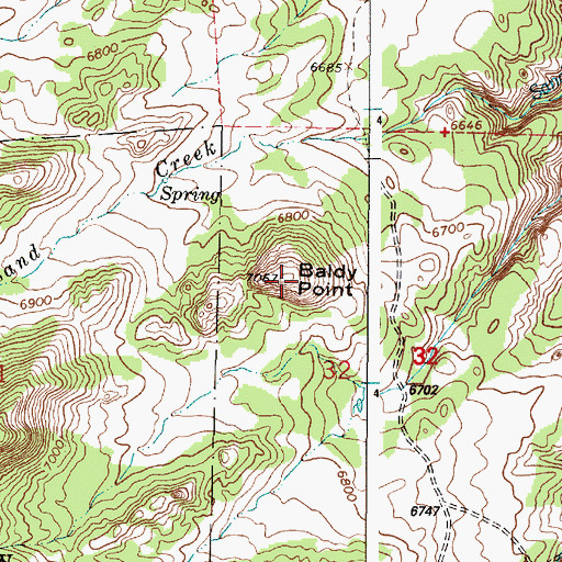 Topographic Map of Baldy Point, WY