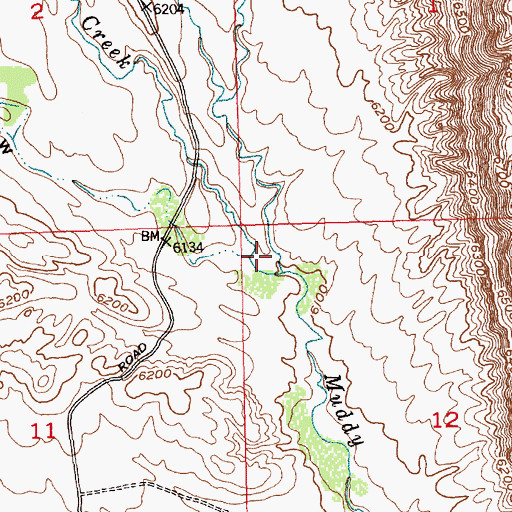 Topographic Map of Bargee Creek, WY