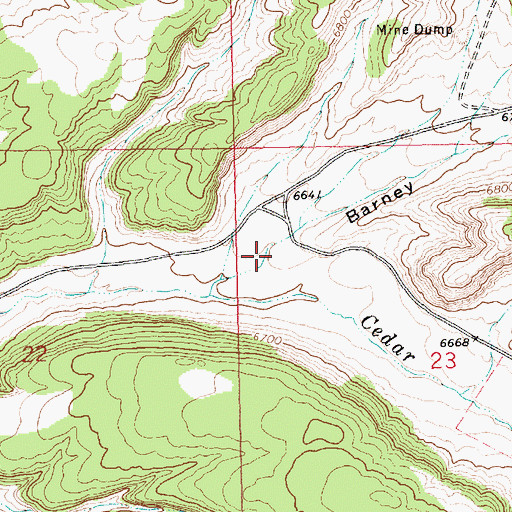 Topographic Map of Barney Canyon, WY