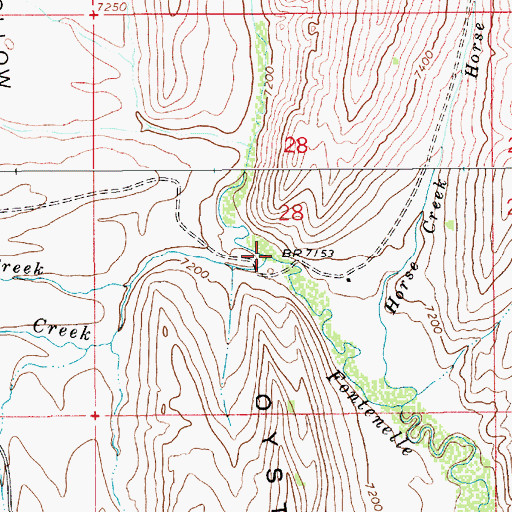 Topographic Map of Bartlett Creek, WY