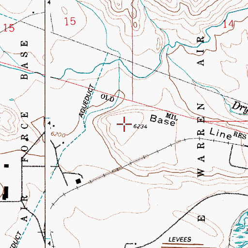 Topographic Map of Base Line Ridge, WY
