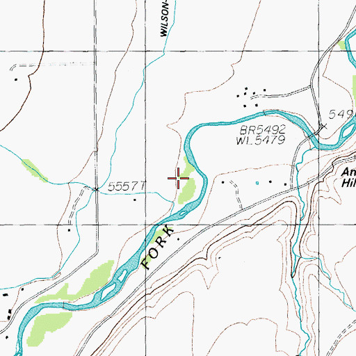 Topographic Map of Bear Creek, WY