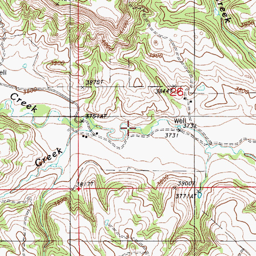 Topographic Map of Bear Creek, WY