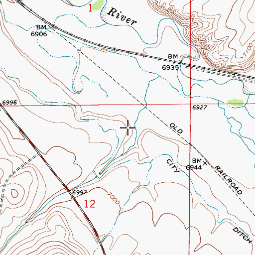 Topographic Map of Bernard Hollow, WY