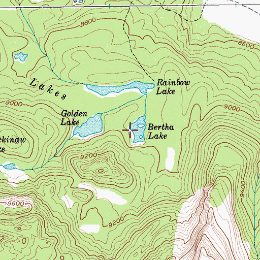 Topographic Map of Bertha Lake, WY
