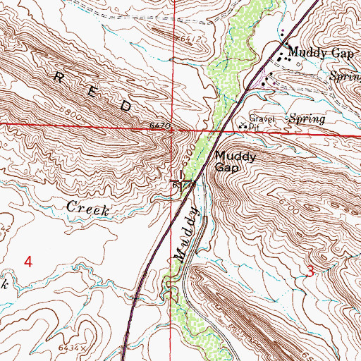 Topographic Map of Big Camp Creek, WY