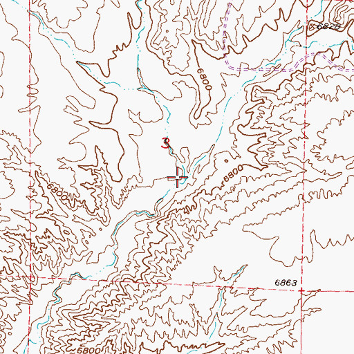 Topographic Map of Big Diamond Springs Draw, WY