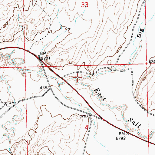 Topographic Map of Big Flat Draw, WY