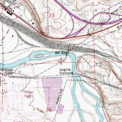 Topographic Map of Bitter Creek, WY