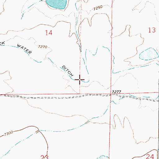 Topographic Map of Black Water Ditch, WY