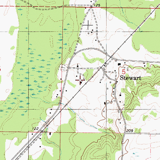 Topographic Map of Mileous Chapel Cemetery, AL