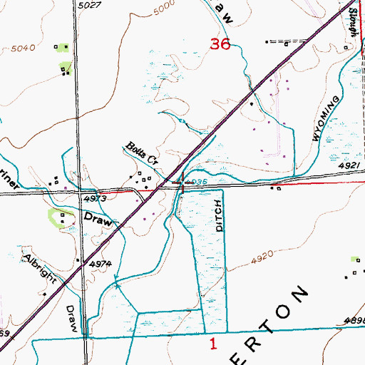Topographic Map of Botts Creek, WY
