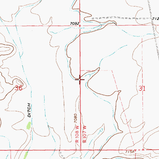 Topographic Map of Boulder Canal, WY