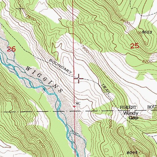 Topographic Map of Boundary Trail, WY