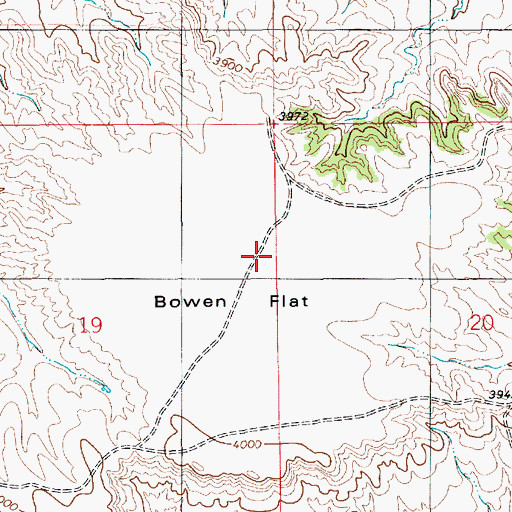 Topographic Map of Bowen Flat, WY