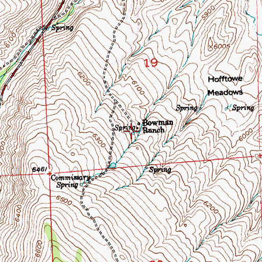 Topographic Map of Bowman Ranch, WY