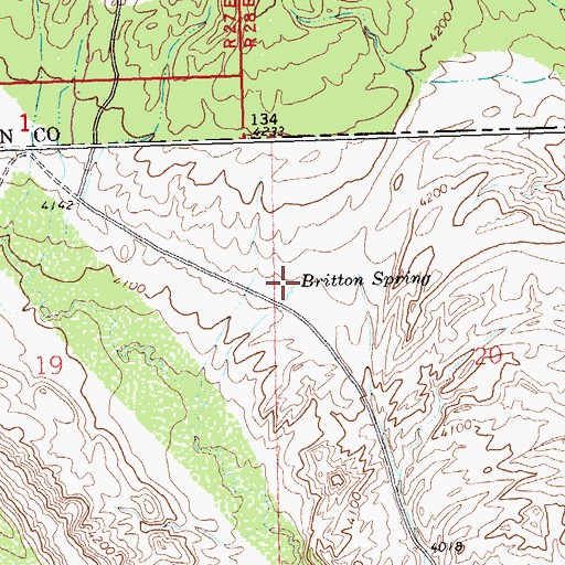Topographic Map of Britton Spring, WY