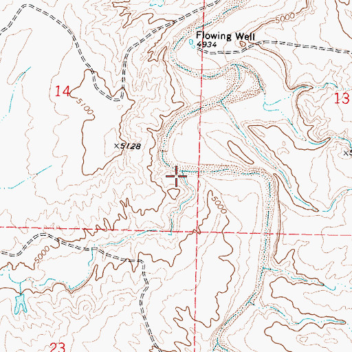 Topographic Map of Broken Horn Creek, WY