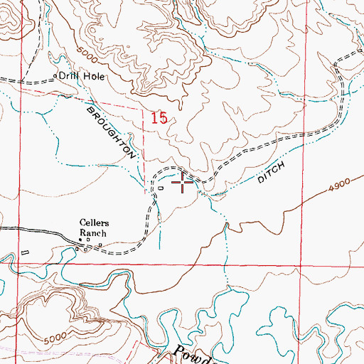 Topographic Map of Broughton Ditch, WY