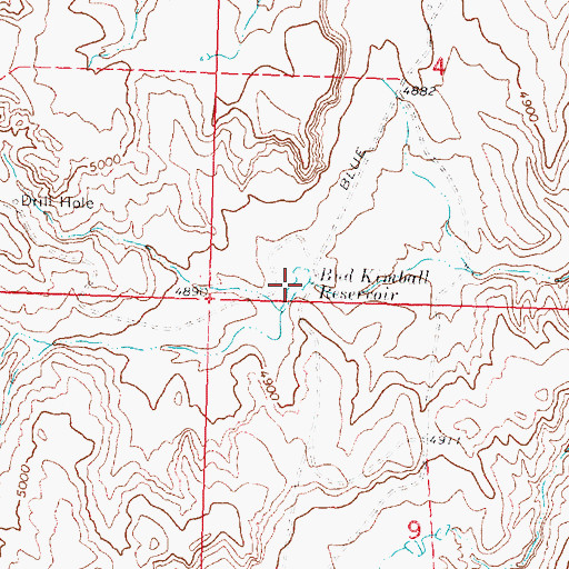 Topographic Map of Bud Kimball Reservoir, WY