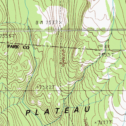 Topographic Map of Buffalo Plateau Trail, WY