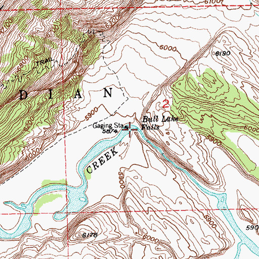 Topographic Map of Bull Lake Falls, WY