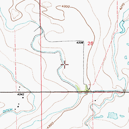 Topographic Map of Bump-Sullivan Ditch, WY