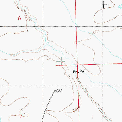 Topographic Map of Bush Creek, WY