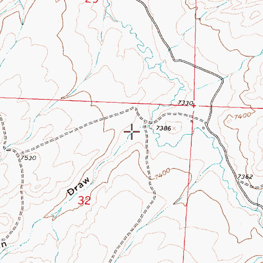 Topographic Map of Cabin Draw, WY