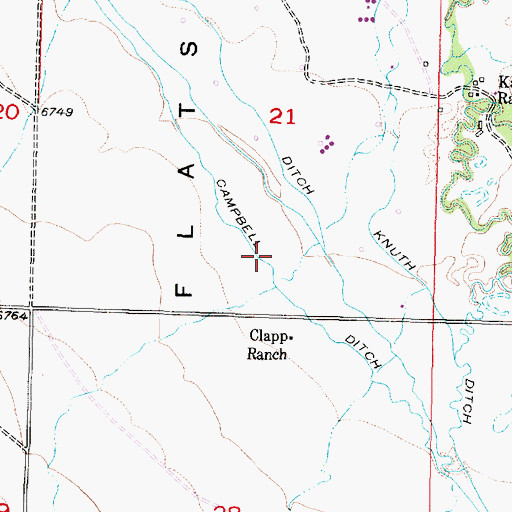 Topographic Map of Campbell Ditch, WY