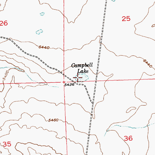Topographic Map of Campbell Lake, WY