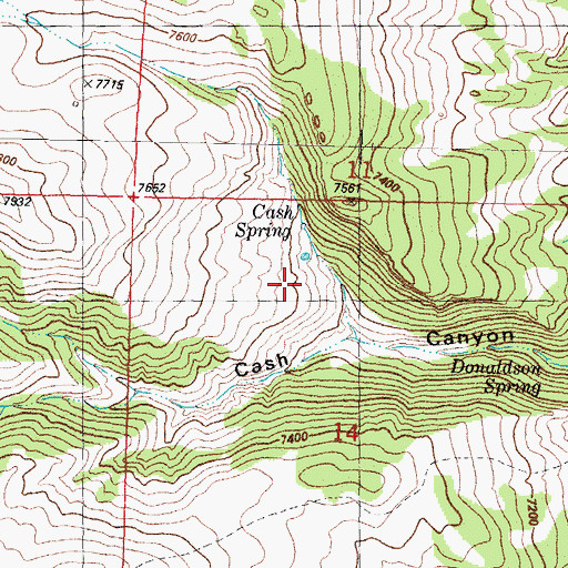 Topographic Map of Cash Spring, WY