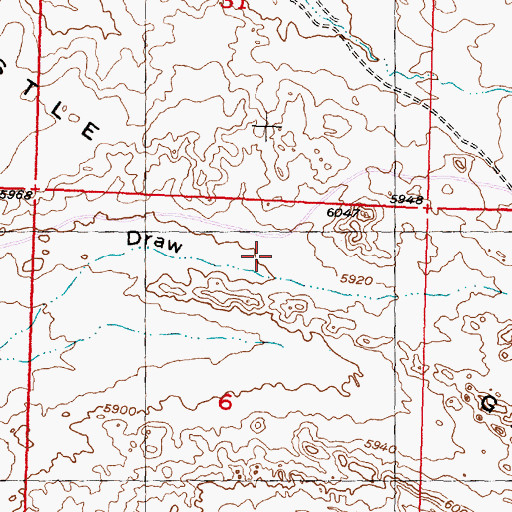 Topographic Map of Castle Gardens, WY