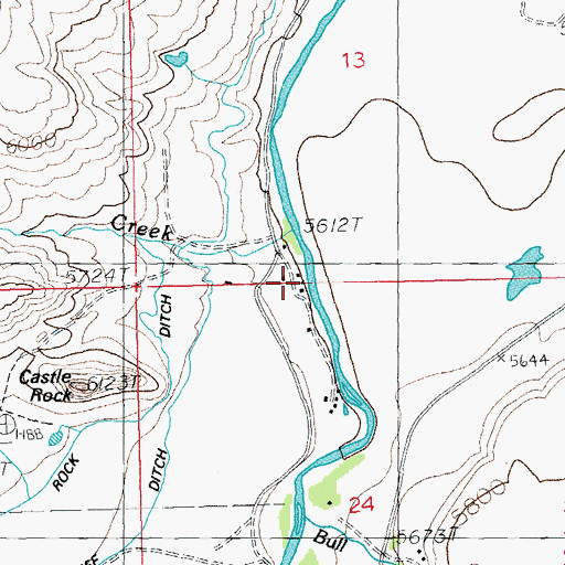 Topographic Map of Castle Rock Ranch, WY