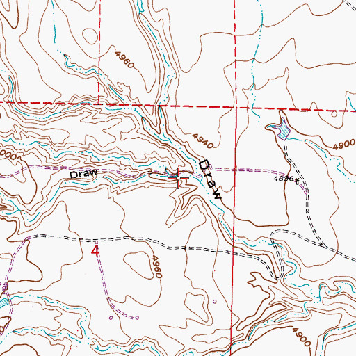 Topographic Map of Cathers Draw, WY