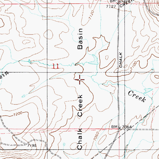 Topographic Map of Chalk Creek Basin, WY