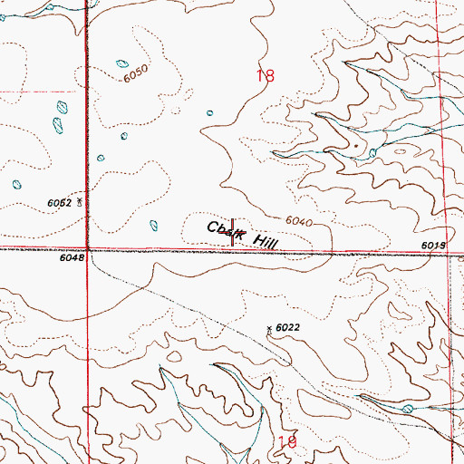 Topographic Map of Chalk Hill, WY