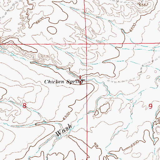 Topographic Map of Chicken Spring, WY