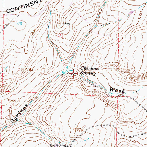Topographic Map of Chicken Spring, WY
