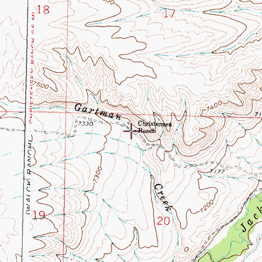 Topographic Map of Christensen Ranch, WY