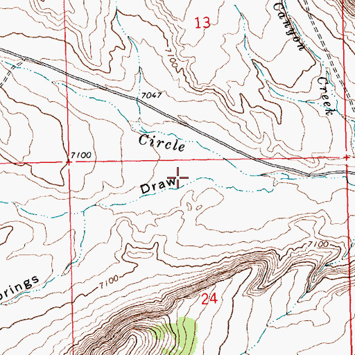 Topographic Map of Circle Springs Draw, WY