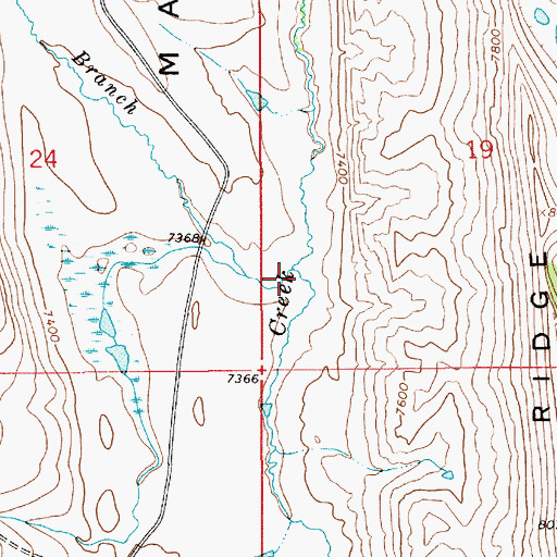Topographic Map of Coal Branch, WY