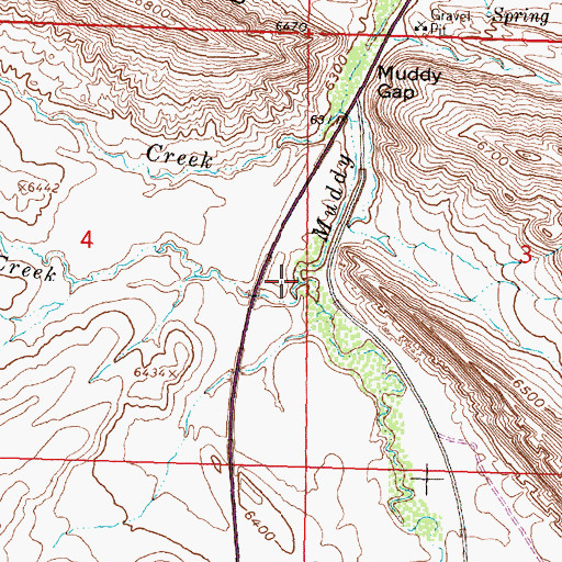 Topographic Map of Coal Creek, WY