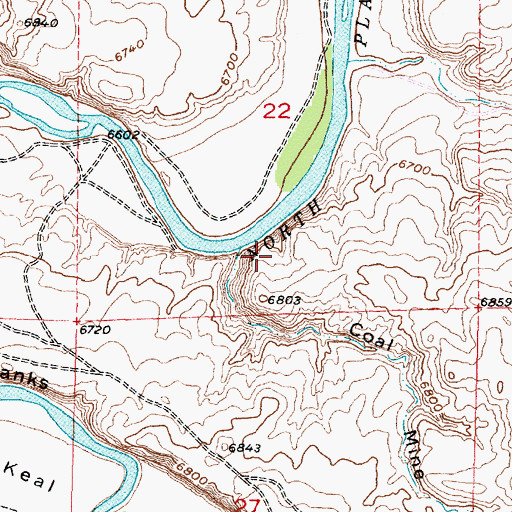 Topographic Map of Coal Mine Draw, WY