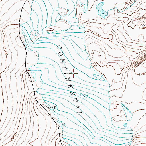 Topographic Map of Continental Glacier, WY