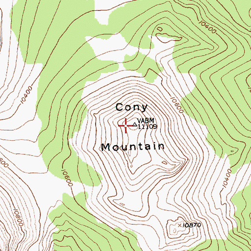 Topographic Map of Cony Mountain, WY