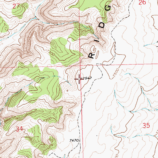 Topographic Map of Cooper Ridge, WY